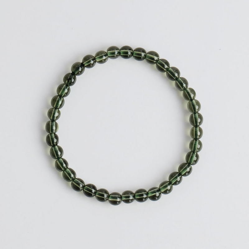 希少！モルダバイト丸玉ブレスレット （鑑別書付） 5mm｜マライカ公式通販