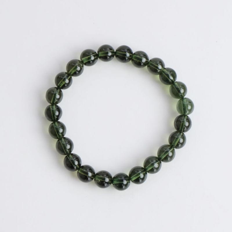 希少！モルダバイト丸玉ブレスレット（鑑別書付） 8mm｜マライカ公式通販