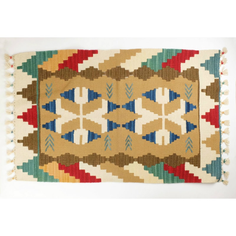 トルコ　カイセリキリム　60cm×93cm ラグ・マット