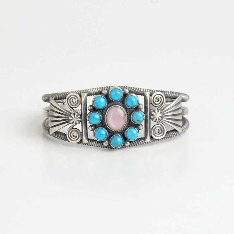 131mm ダレルキャドマン ピンクシェルコンビクラスター バングル