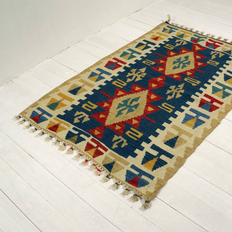 トルコ　カイセリキリム　76cm×124cm ラグ・マット