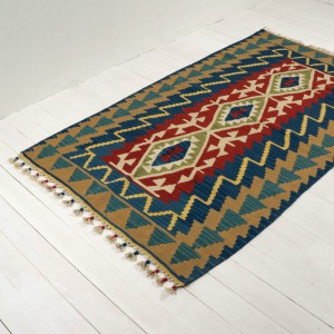 (Mmmu)中古品 トルコ キリム カイセリ 58×87cm アジアン 0000000197463.jpg