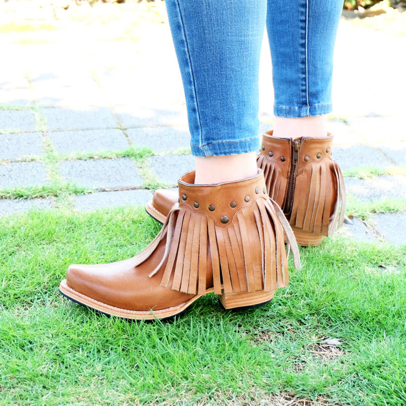 フリンジレザーアンクルブーツ｜マライカ公式通販