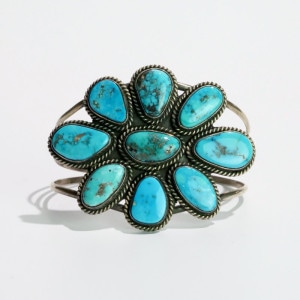 142mm ナバホ族 Robin Tsosie モレンシ クラスターバングル｜マライカ