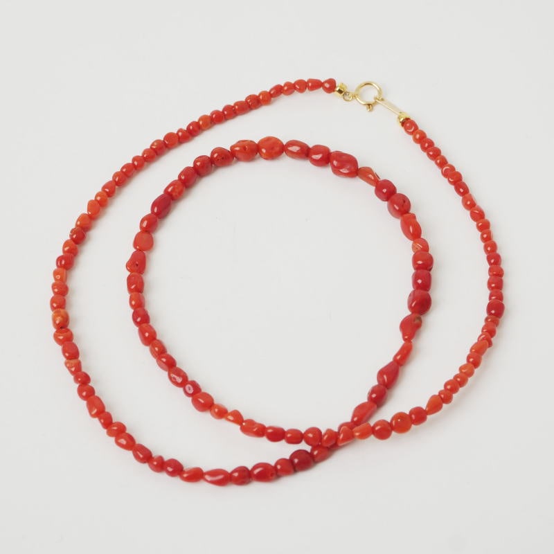 コーラルビーズネックレス kiyolakrei】クロスネックレス/ビーズコーラル | 藤巻百貨店