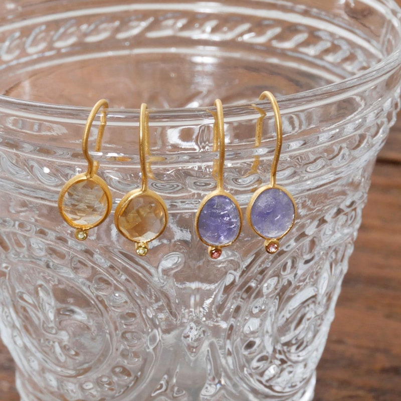 ジャイプールシルバーストーンピアス　【メール便可】