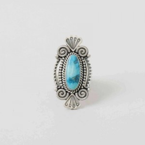 Navajo Fred peters ターコイズ リング スタンプワーク 16号