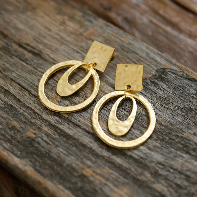 ビッグブラスサークルピアス　【メール便可】