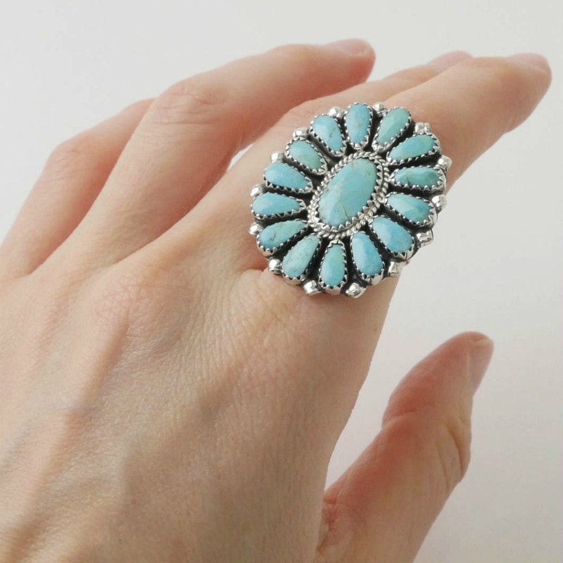 ゼイダビゲイ　リング　クラスター インディアンジュエリー ◇size ゼイタビゲイ クラスター リング｜マライカ公式通販