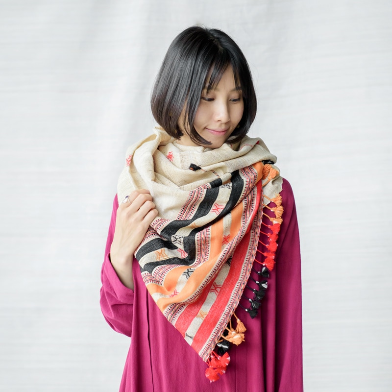 ブジョリシルクウール手織りショール｜マライカ公式通販
