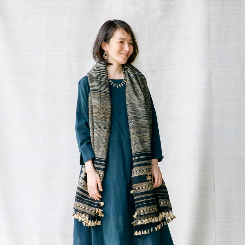 ブジョリシルクウール手織りショール