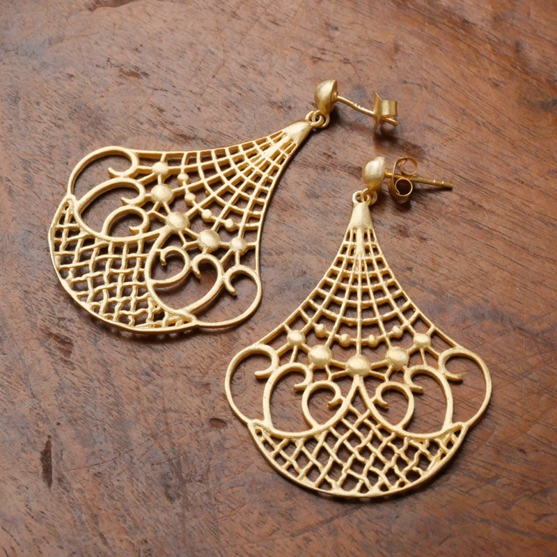 ジャイプールシルバーピアス　【メール便可】