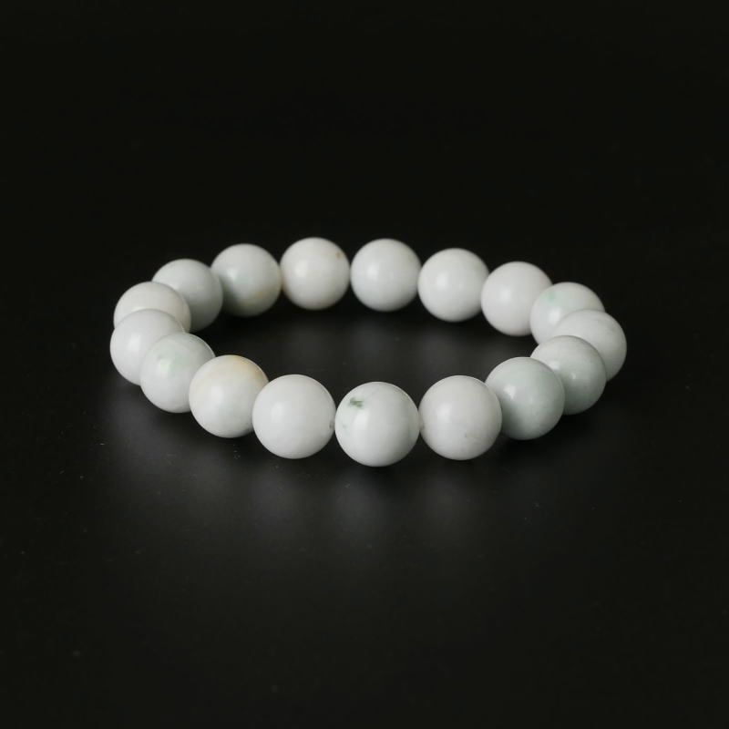 糸魚川青翡翠１２mm　１６玉ブレスレット 小滝産糸魚川翡翠１２mm １６玉ブレスレット-期間特別割引品