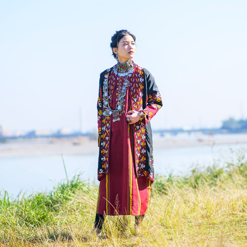 トルクメニスタン民族衣装ロングジャケットヴィンテージ