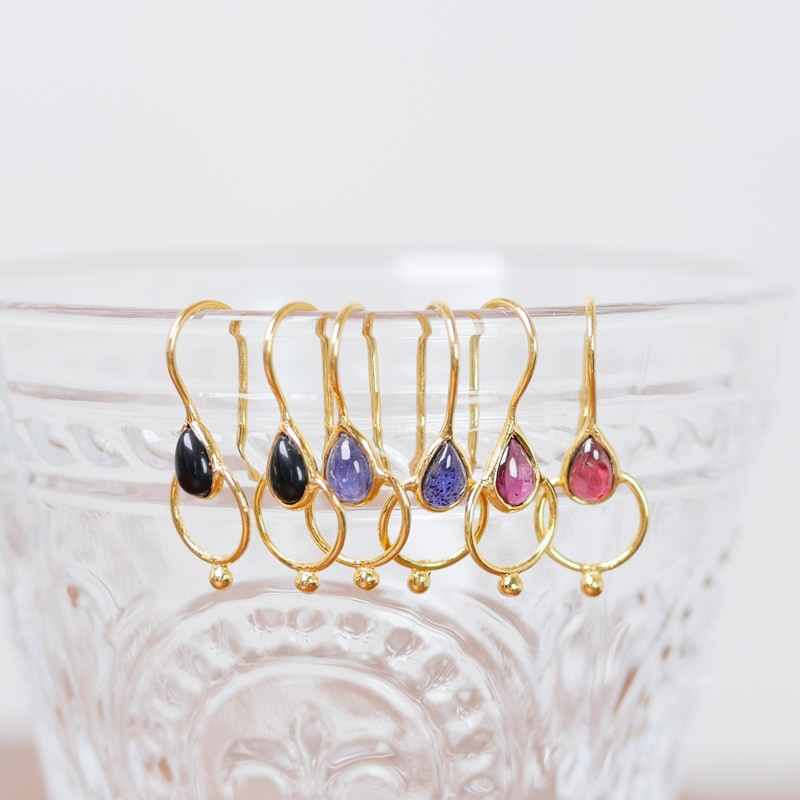 パワーストーン付きシルバーピアス