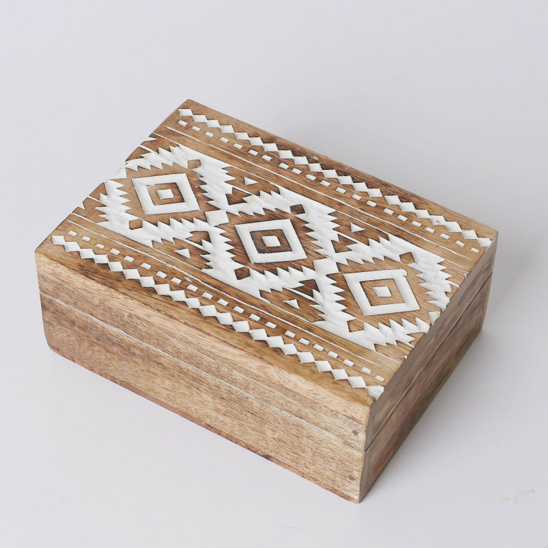 ネイティブ柄ウッドボックス｜マライカ公式通販