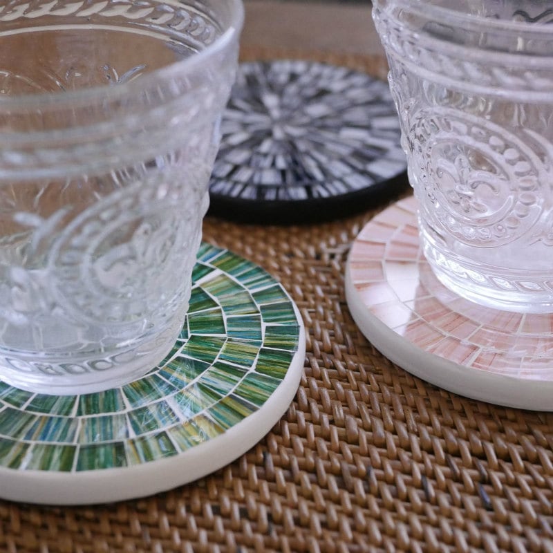 ラウンドモザイクコースター【メール便可】