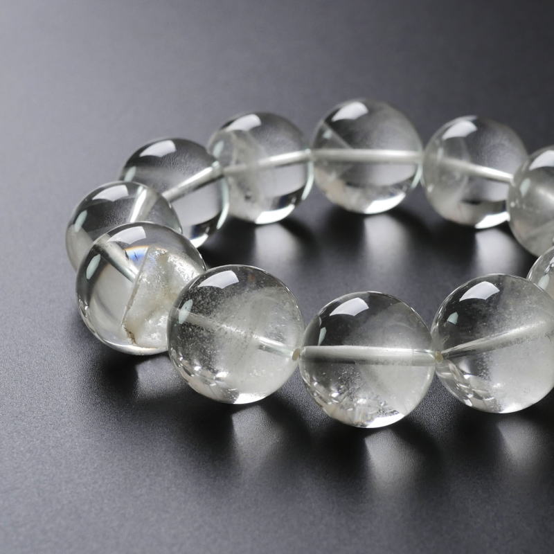 ホワイトファントム水晶丸玉ブレスレット 21mm｜マライカ公式通販