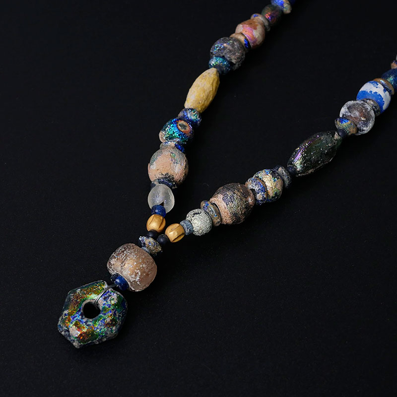 古代の青　ローマンビーズ　紀元前後② ローマンビーズ一連【Ancient Roman Glass Beads】｜マライカ
