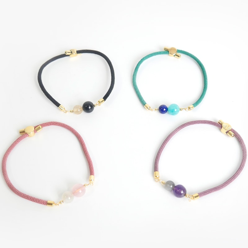 ふたつぶ天然石ブレスレット【メール便可】｜マライカ公式通販