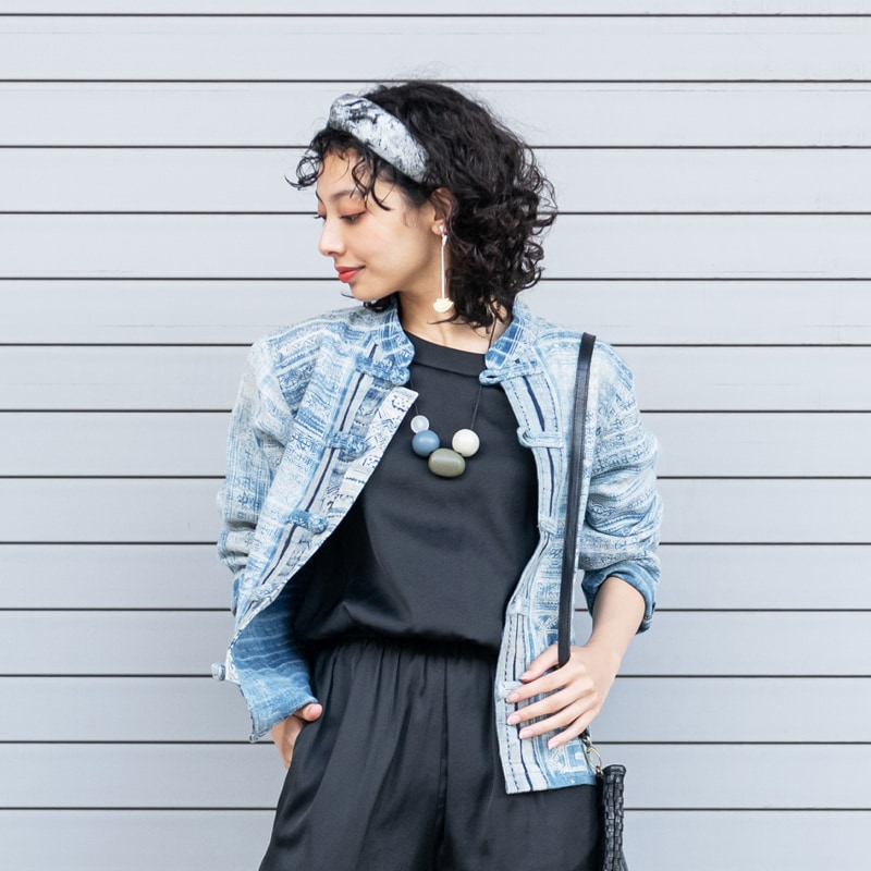 モン族バティックチャイナ釦ジャケット