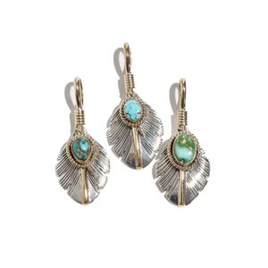 ハーヴィーメイス ターコイズ×12KGF プチフェザーペンダント