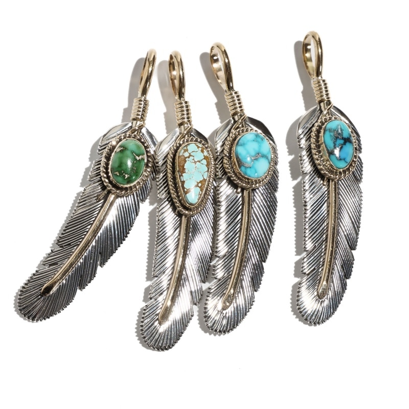 Harvey Mace ハーヴィーメイス　12KGF フェザー　ネックレストップ 楽天市場】インディアンジュエリー Indian Jewelry ターコイズ