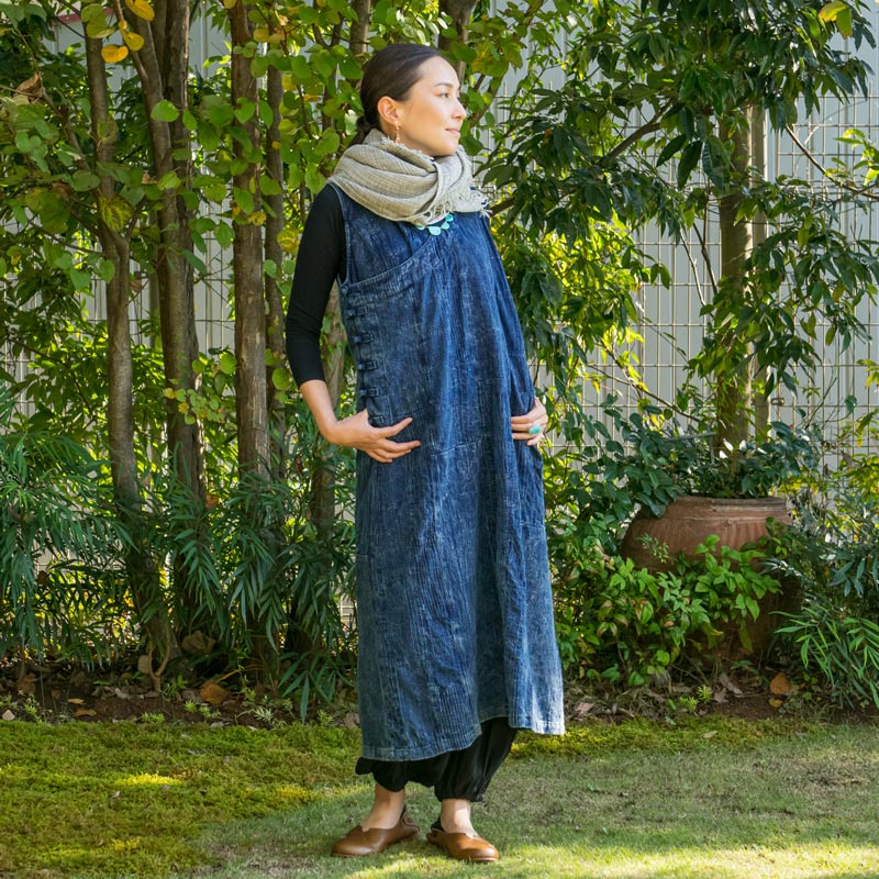 コットンストーンウォッシュノースリーブワンピース｜マライカ公式通販