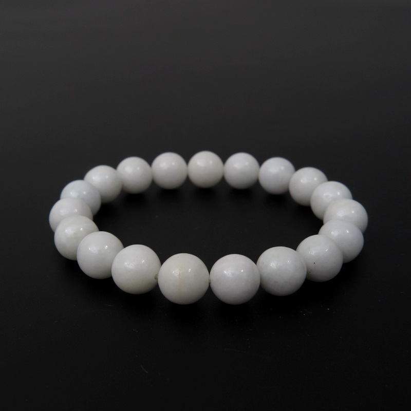 ラベンダー翡翠ブレスレット 無処理 A貨 12～13mm玉 鑑別書付き