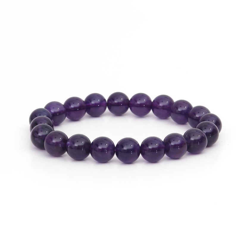 上質　アメジスト丸玉ブレスレット10mm