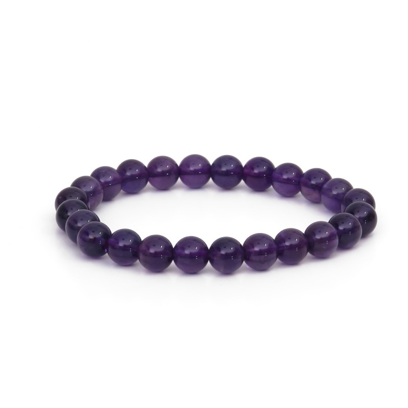 上質　アメジスト丸玉ブレスレット8mm