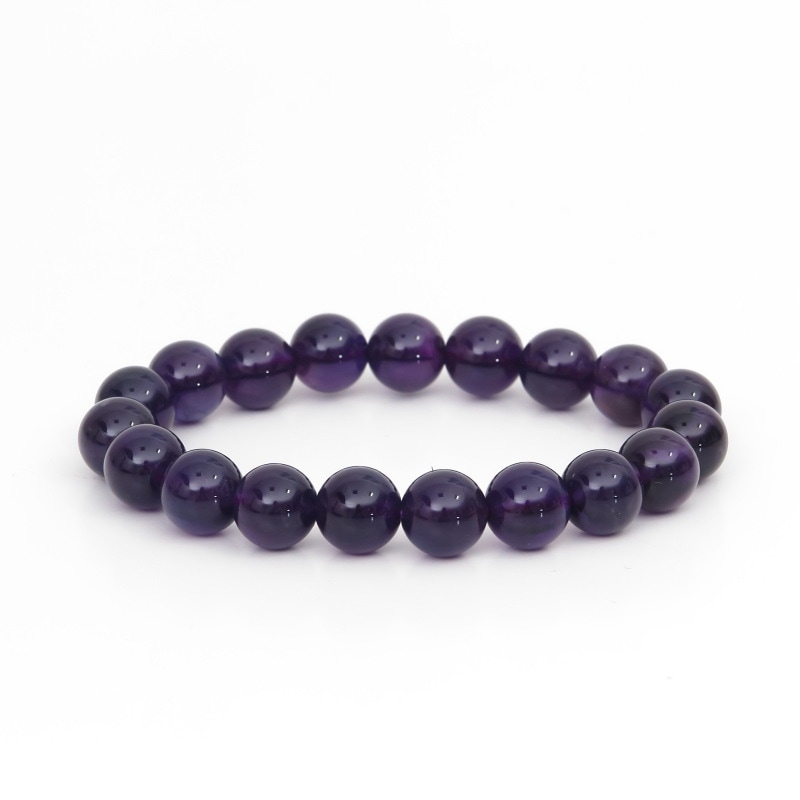 上質　アメジスト丸玉ブレスレット12mm
