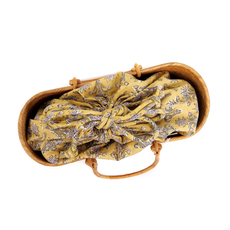 ブロックプリントインナーバッグ S【メール便可】