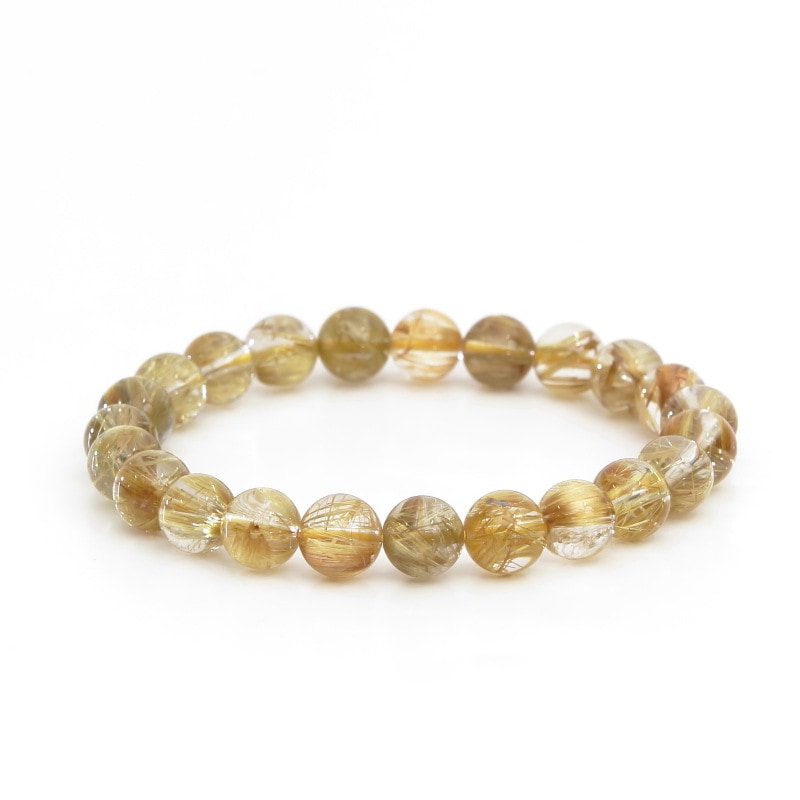 ロイヤルタイチンルチルAAグレードブレスレット8mm