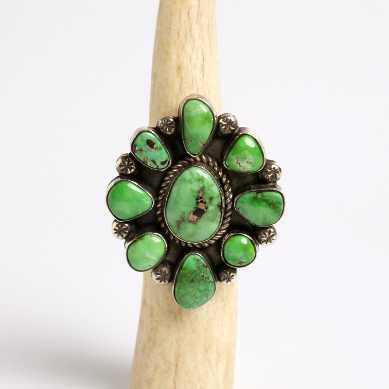 インディアンジュエリー　リング　フレッドペータース氏作品 20号 フレッドピータース モーニングスター クラスターリング