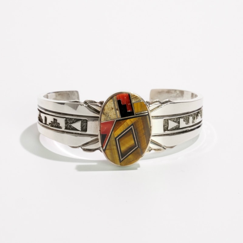 エドワードビセンティインレイシルバーバングルEdward Becenti