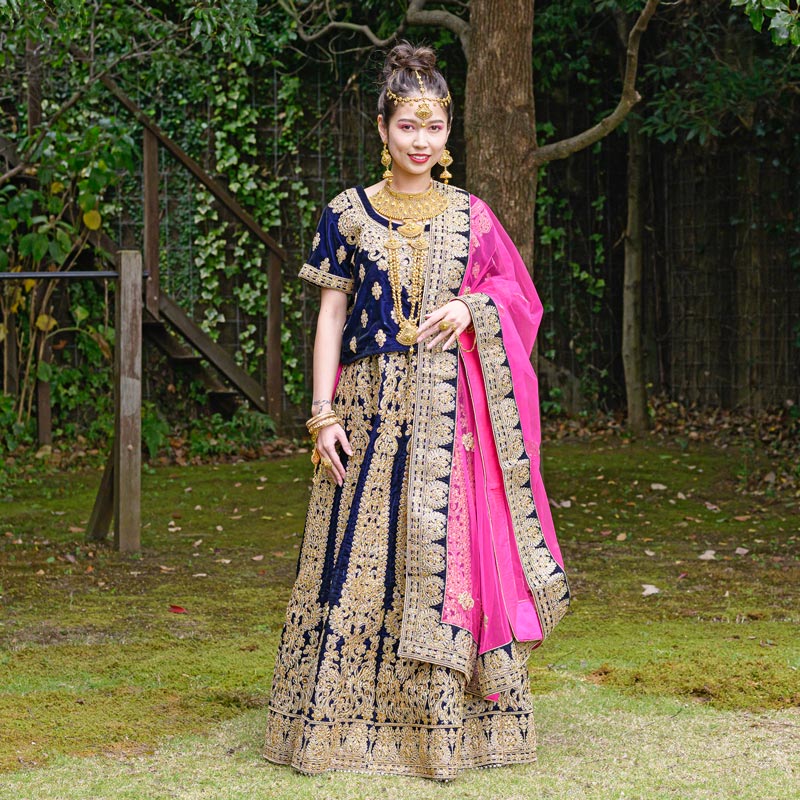 レンガチュンニ3点セット　インド婚礼民族衣装