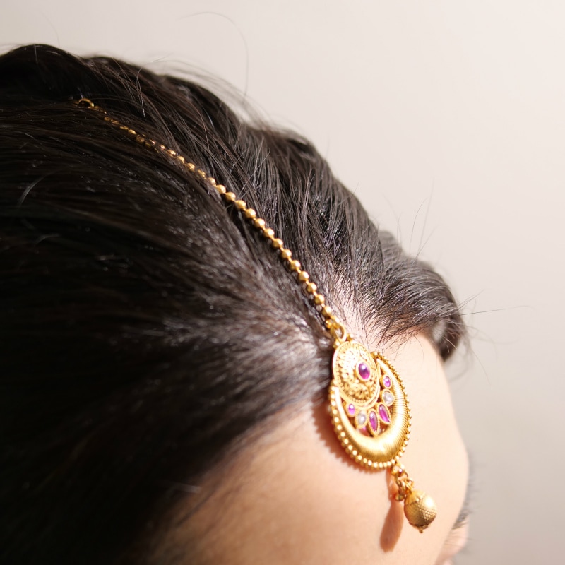 アンティークゴールドティカ　額飾り・ビンディ　【メール便可】