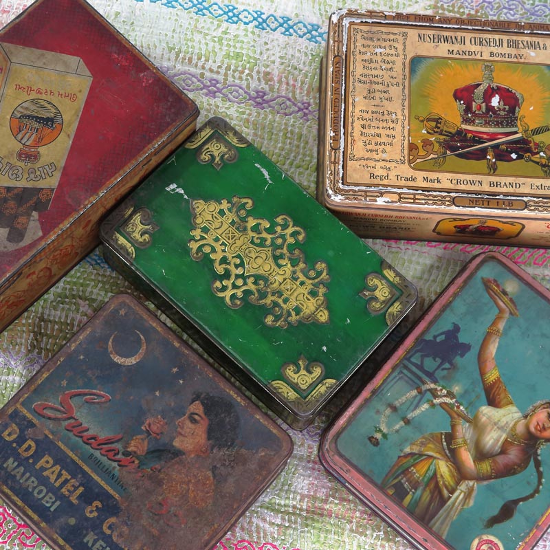 インドヴィンテージ缶ボックス