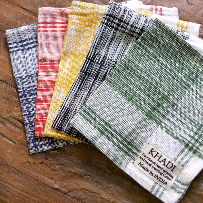 カディチェック織ハンカチ【メール便可】