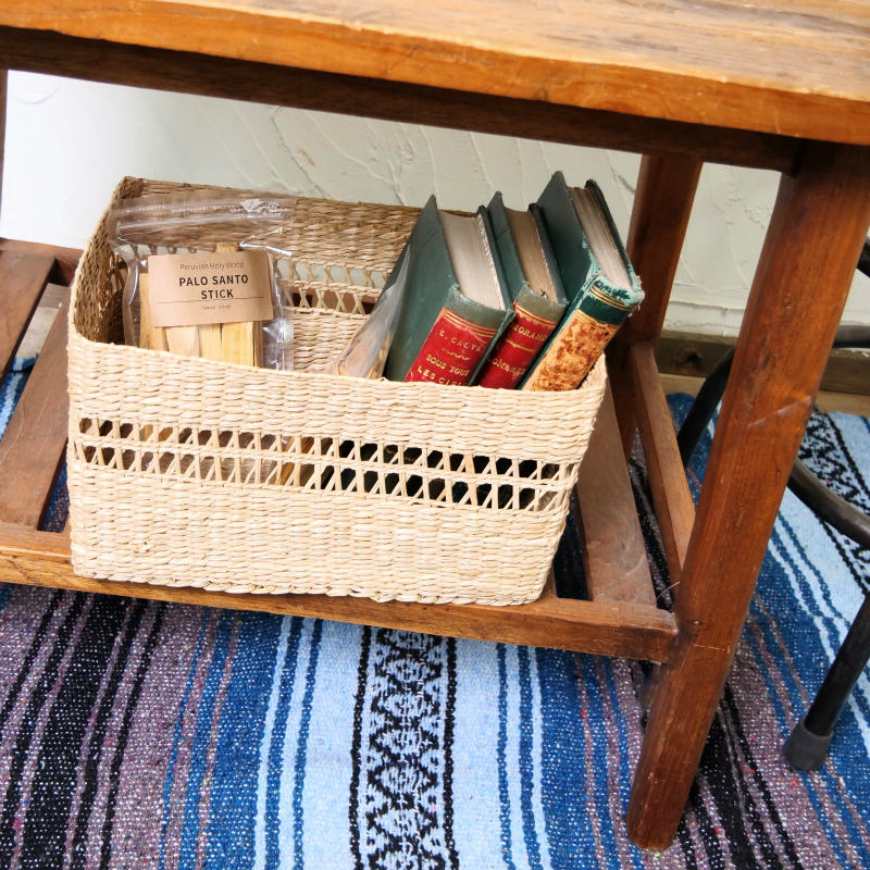 シーグラススクエアバスケット　S