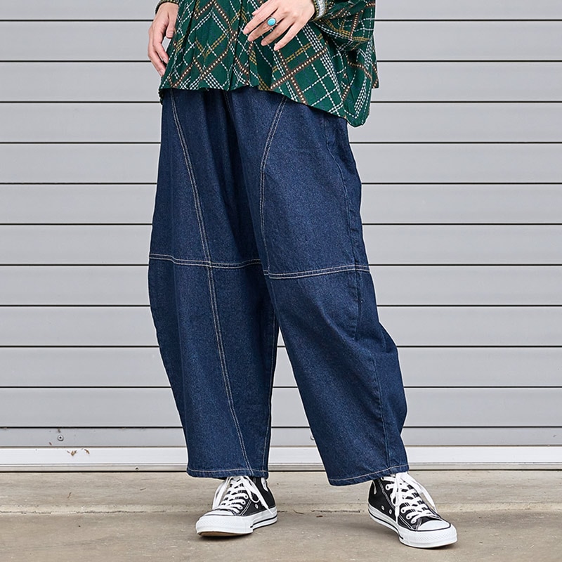 新品タグ付SALEセールシーマリーcccmalieラウンジパンツネイビーラメ デニムボールパンツ｜マライカ公式通販