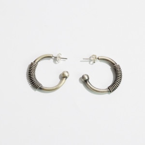 インディアンジュエリー　スティーブアルビソ　ワイヤーワークビッグフープピアス スティーブアルビソ ワイヤーワーク ビッグフープピアス