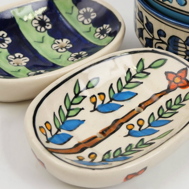 ブルーポタリーソープトレイ