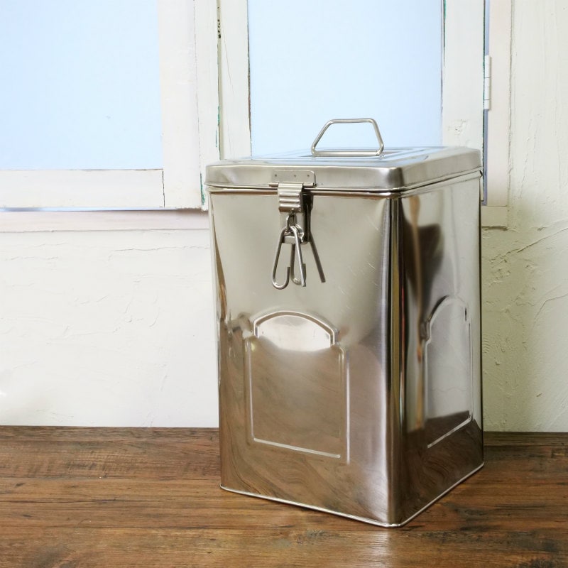 ステンレスキャニスター　一斗缶風ライスストッカー