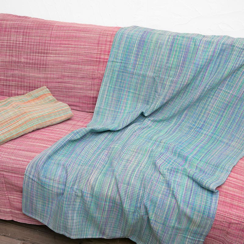 カスリチェックベッドカバー 150cmx225cm|マライカ公式通販