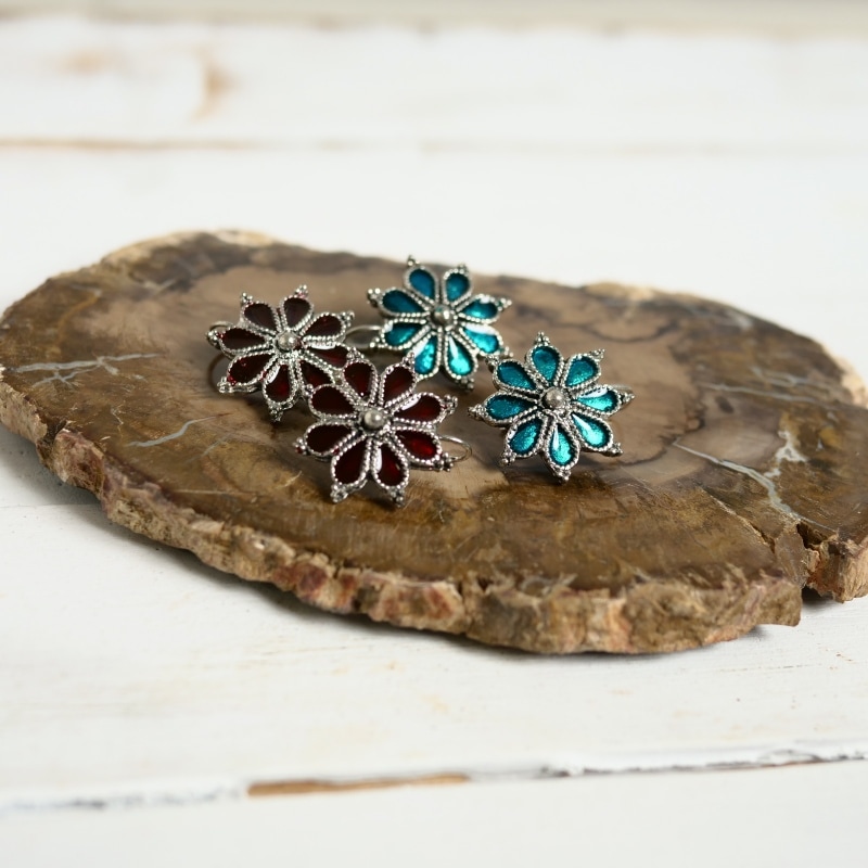 ミナカリフラワー単色ピアス　【メール便可】