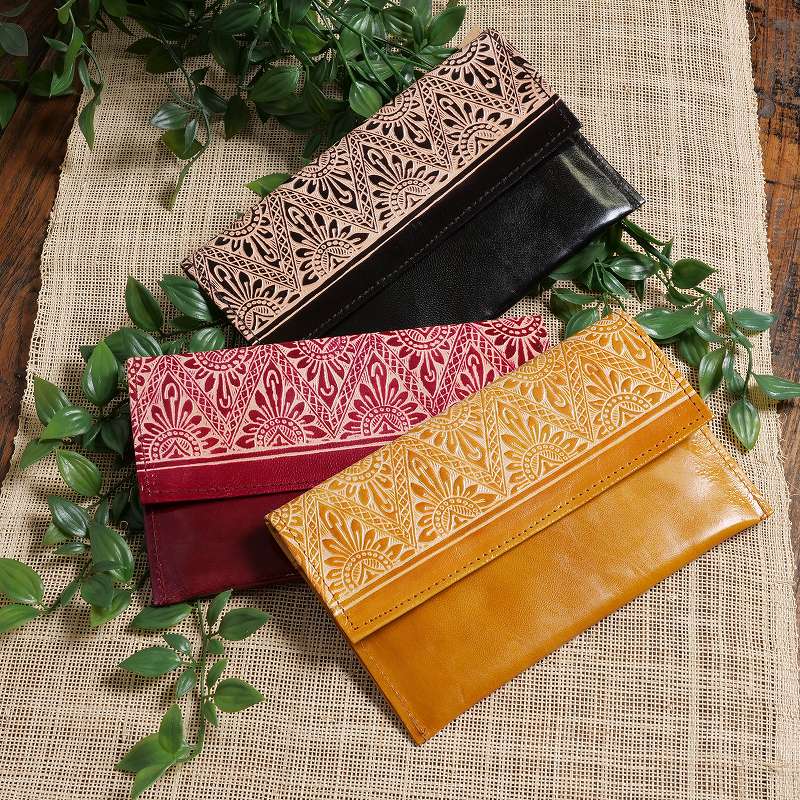 山羊革マルチケース ボタニカルボーダー【メール便可】｜マライカ公式通販