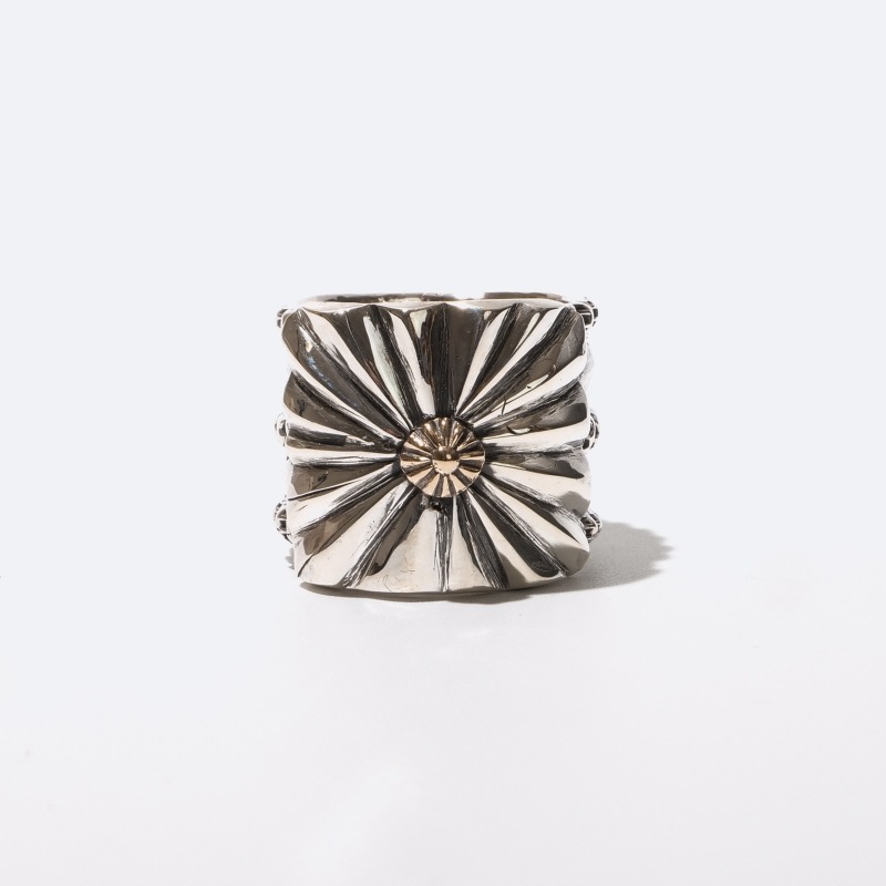 20.5号 アーニーリスター コインシルバー×14金ドロップ リング