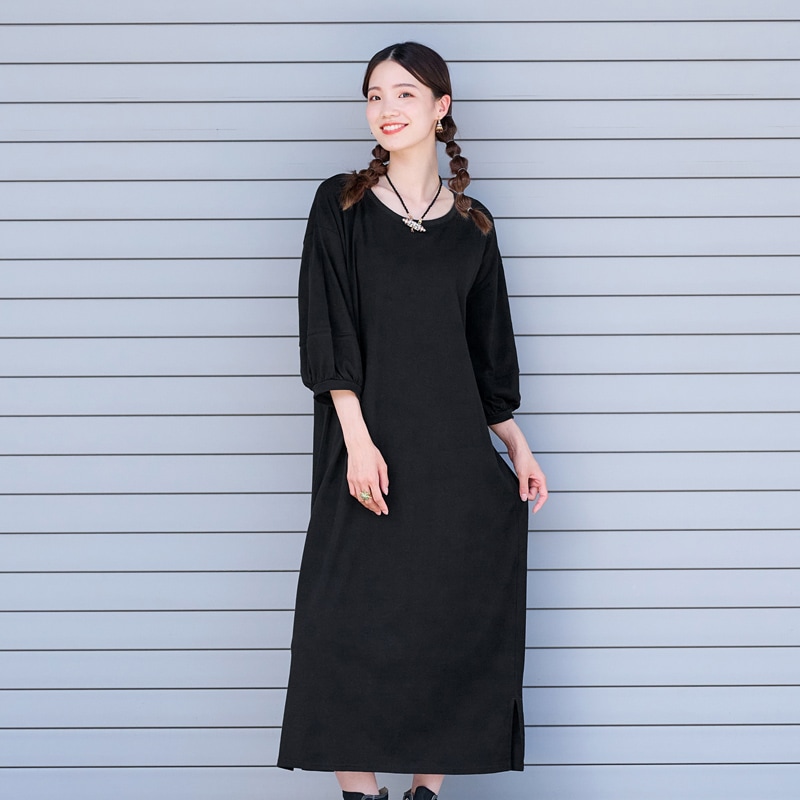 50%OFF　カットソーランタンスリーブワンピース